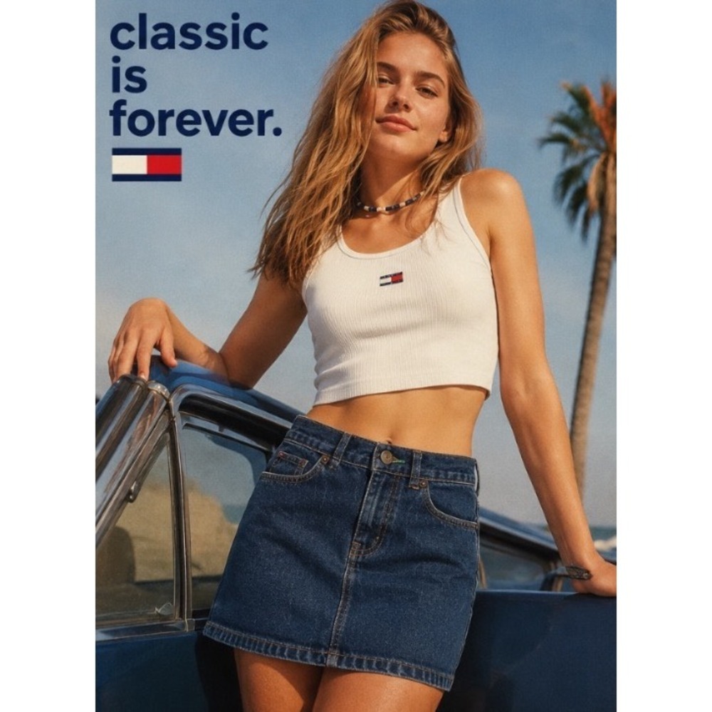 Vintage y2k Tommy Hilfiger Denim Mini Skirt - Picture 2 of 10